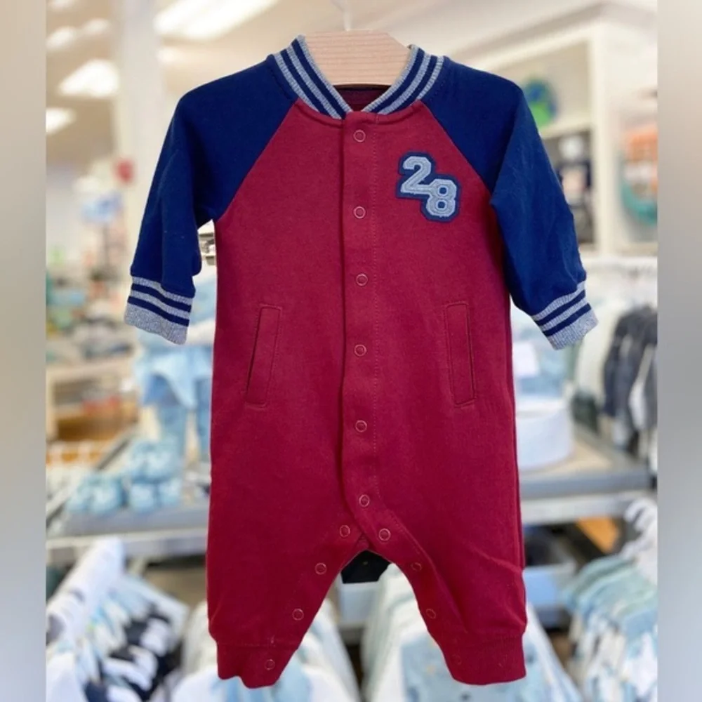 Carter's‎ Varsity Snap-Up Romper - Maroon